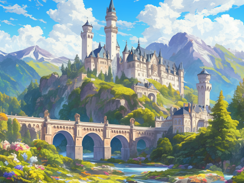 お城のAIイラスト