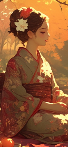 浴衣を着た女性のイラスト